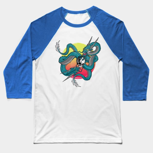 MYSTERIOUS SNAKE DRAGON Baseball T-Shirt by PJ INFLUENCER